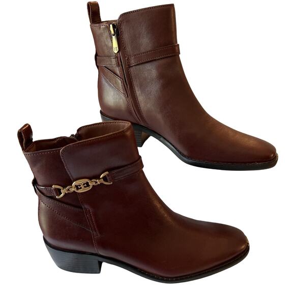Sam Edelman Boots Womens 6.5 Leather Brawley Boot Side Zip Flat Heel Western - Picture 1 of 9